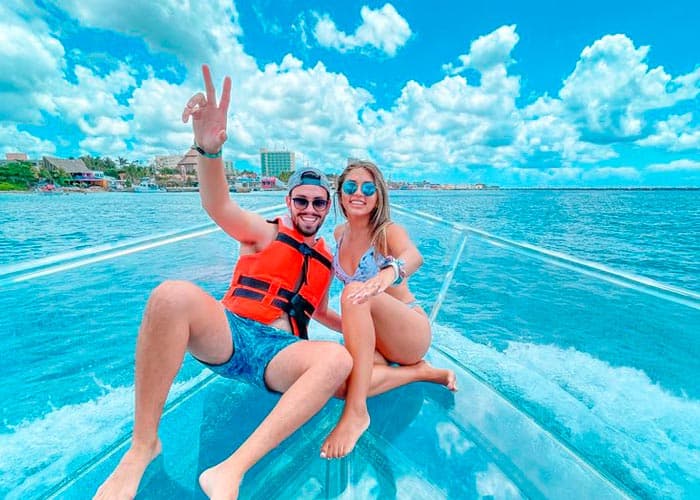Bote transparente Cancún Colectivo